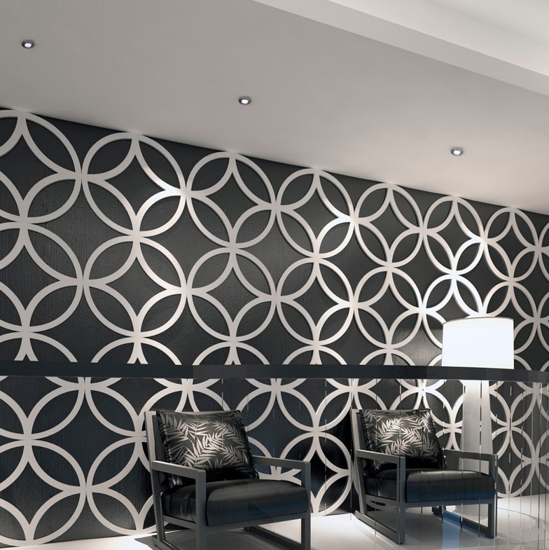 White star acoustic panel pattern in a lobby